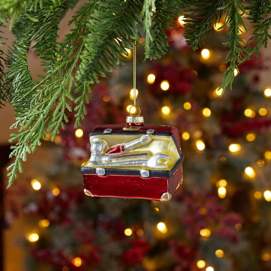 Melrose 3.5" Glass Toolbox Ornaments, 6ct.